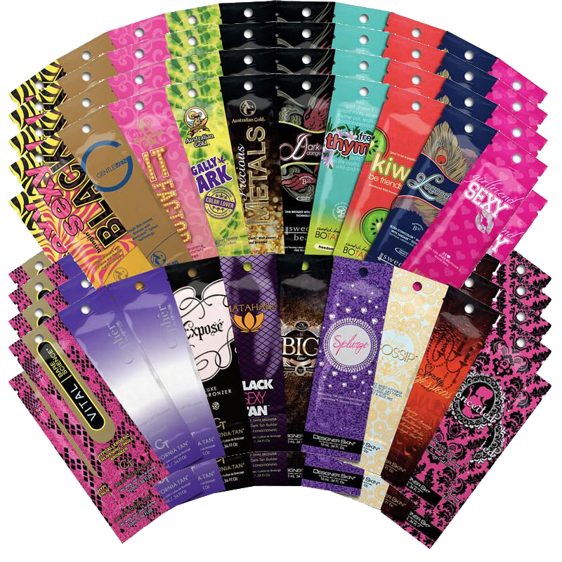 100 Tanning Bed Lotion Sample Packets